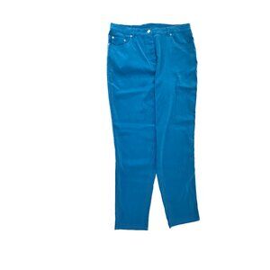 Denim & Co Straight Leg Women's size 16 Blue Polyester Pants